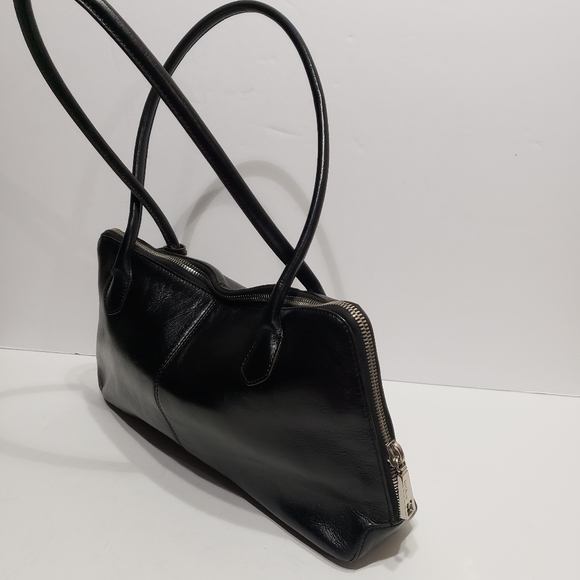 Hobo International Black Genuine Leather Rectangle Purse Bag - Picture 2 of 8